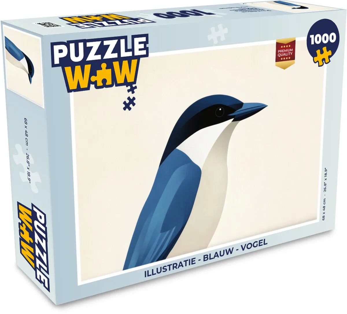 PuzzleWow Vogel Legpuzzel 1000 Stuks - Blauw