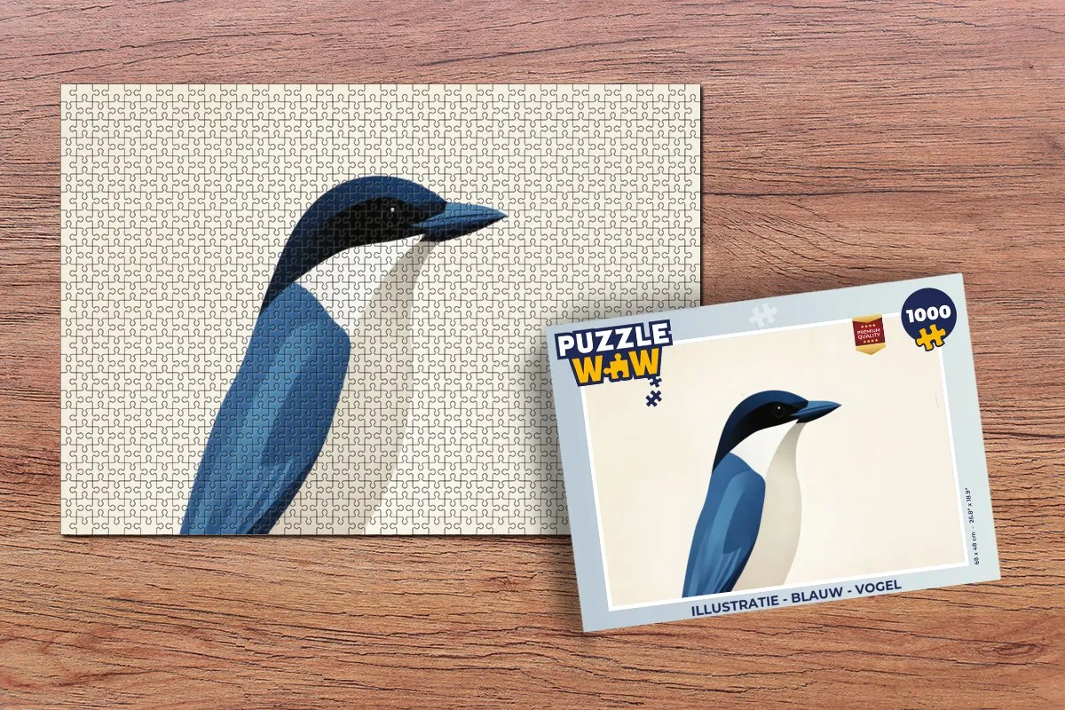 PuzzleWow Vogel Legpuzzel 1000 Stuks - Blauw