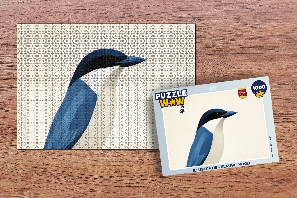 PuzzleWow Vogel Legpuzzel 1000 Stuks - Blauw