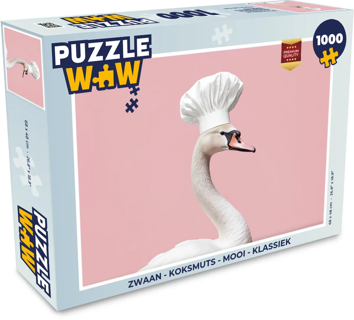 PuzzleWow Zwaan Koksmuts Legpuzzel 1000 Stuks - Roze