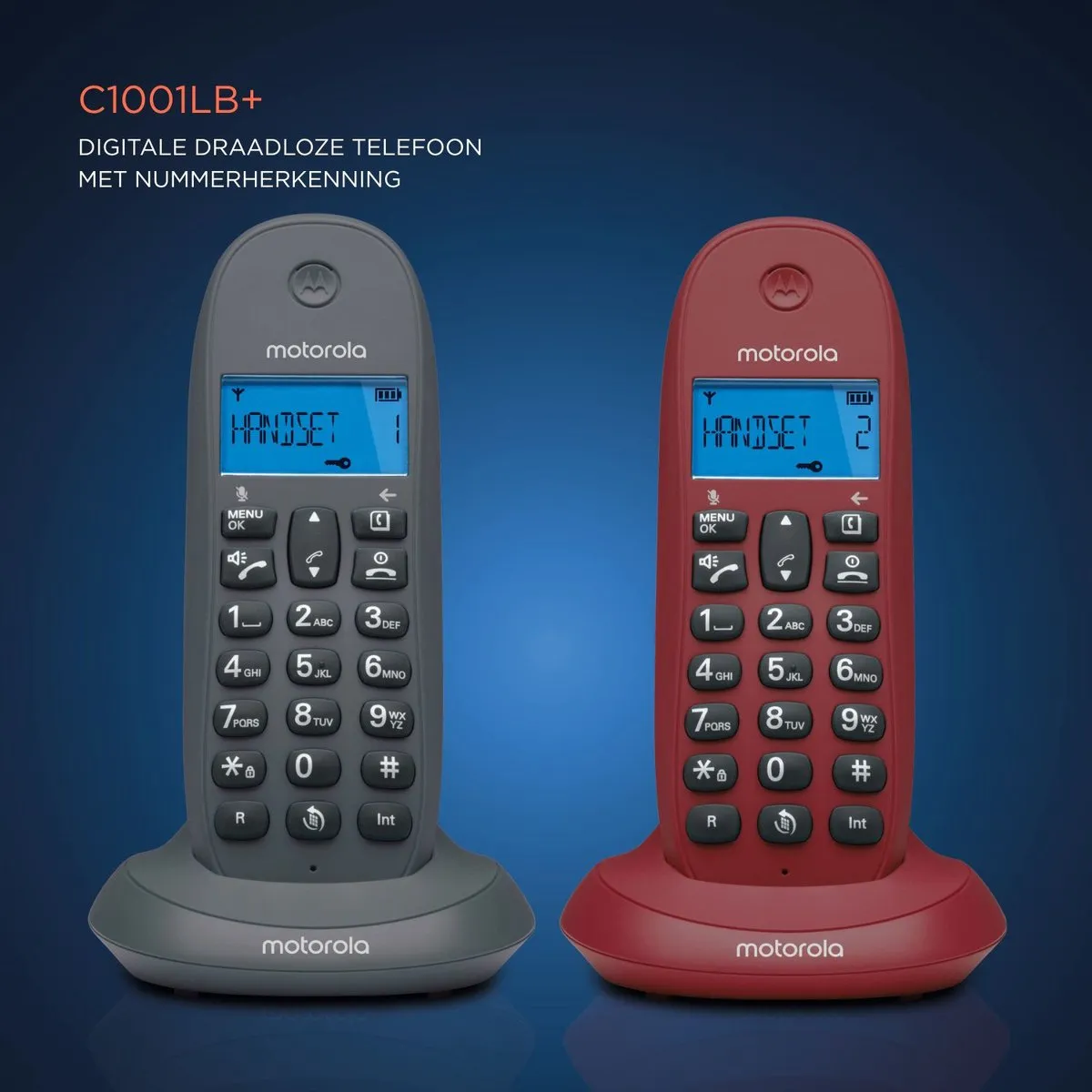 Motorola C1002GW Draadloze DECT Telefoon - 2 Handsets Grijs