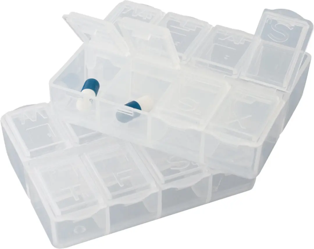 Travelsafe Pillendoos 2 Stuks - 8 Vakjes - afbeelding 3 van 4