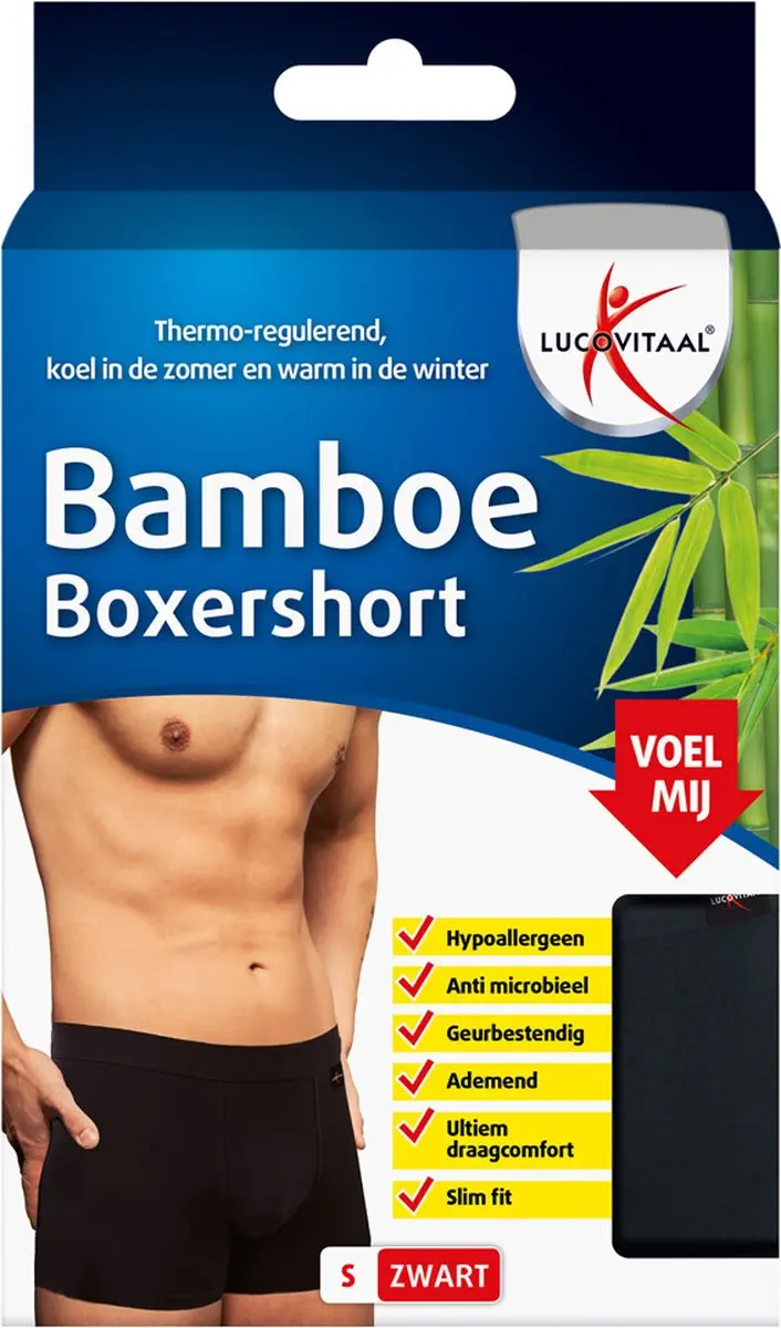 Lucovitaal Bamboe Boxershort Maat S 1 Stuk