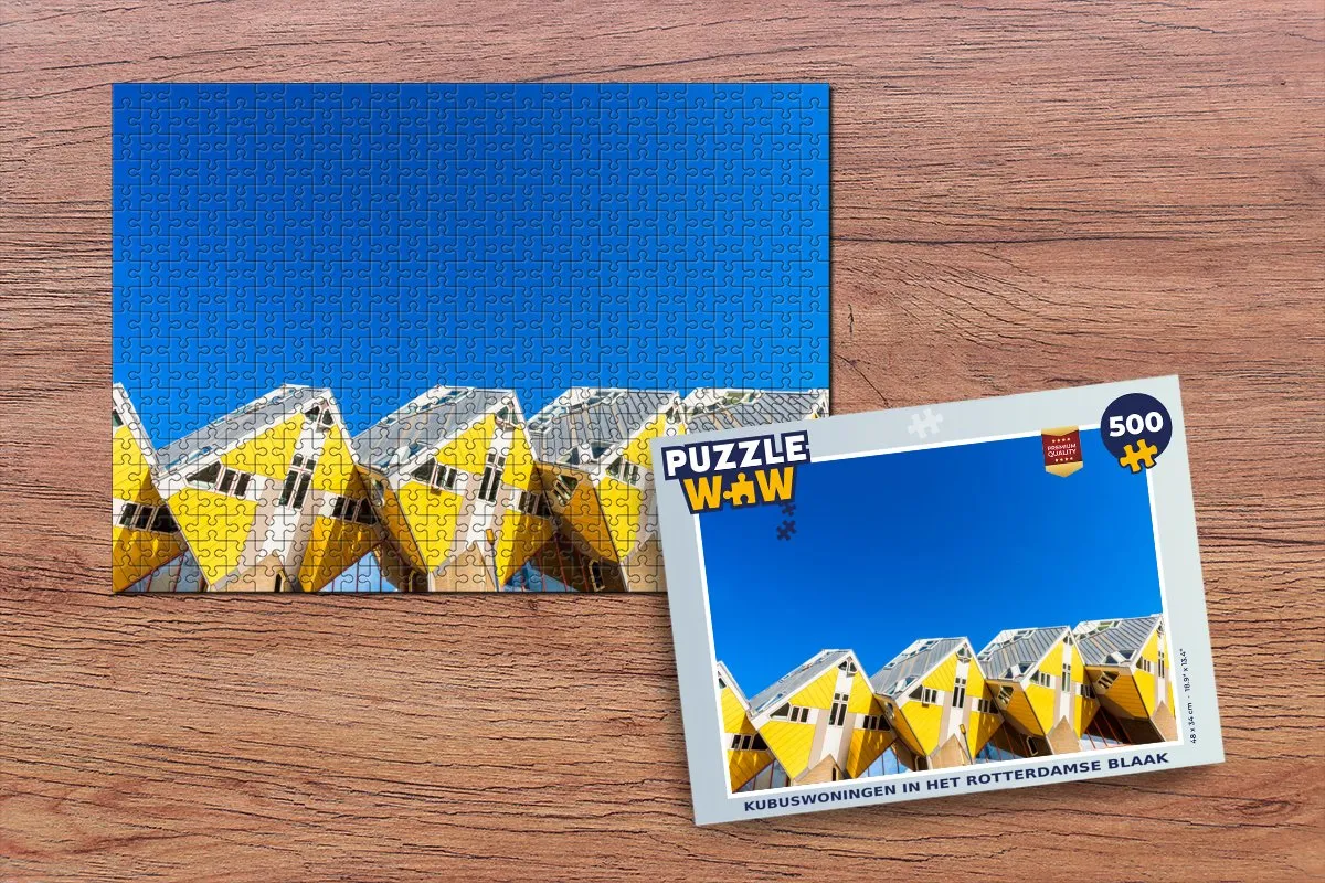 PuzzleWow Rotterdam Kubus Legpuzzel 500 Stuks - Multicolor