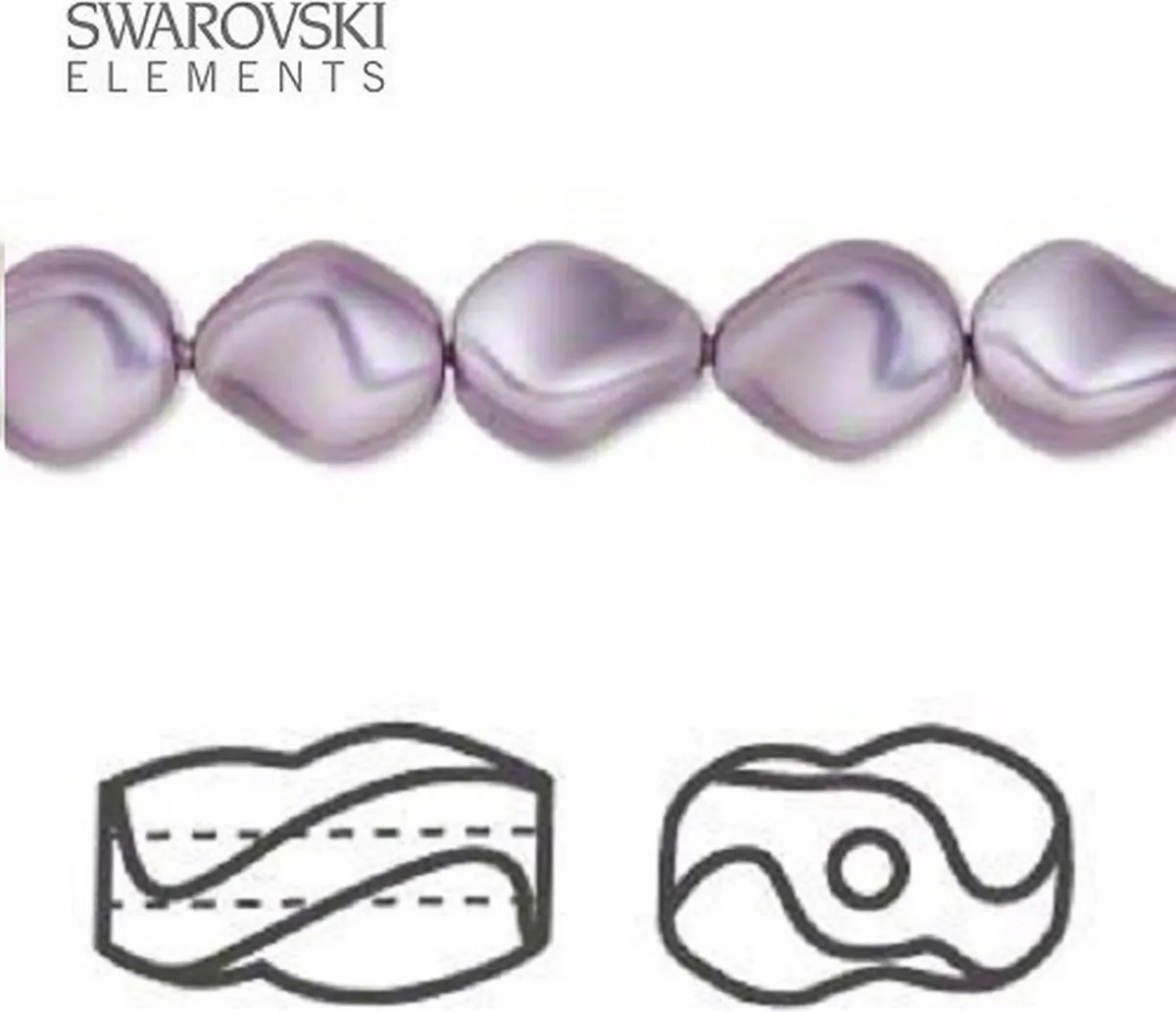 Swarovski Elements Curve Parels 9x8mm