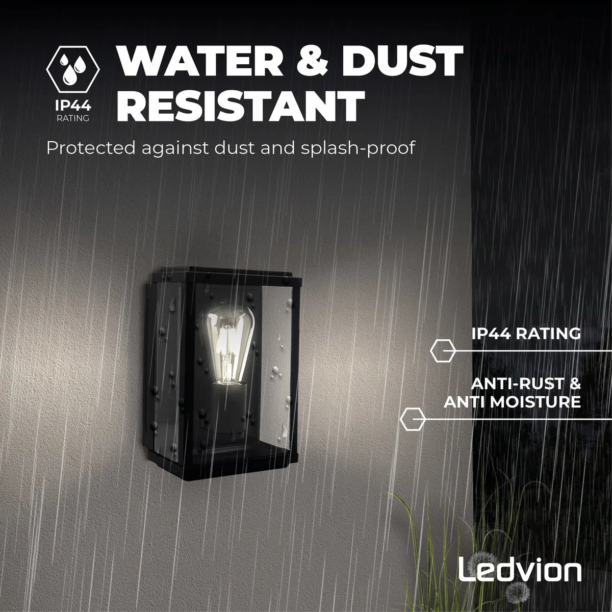 Ledvion Lyra LED Wandlamp E27 60W - Zwart