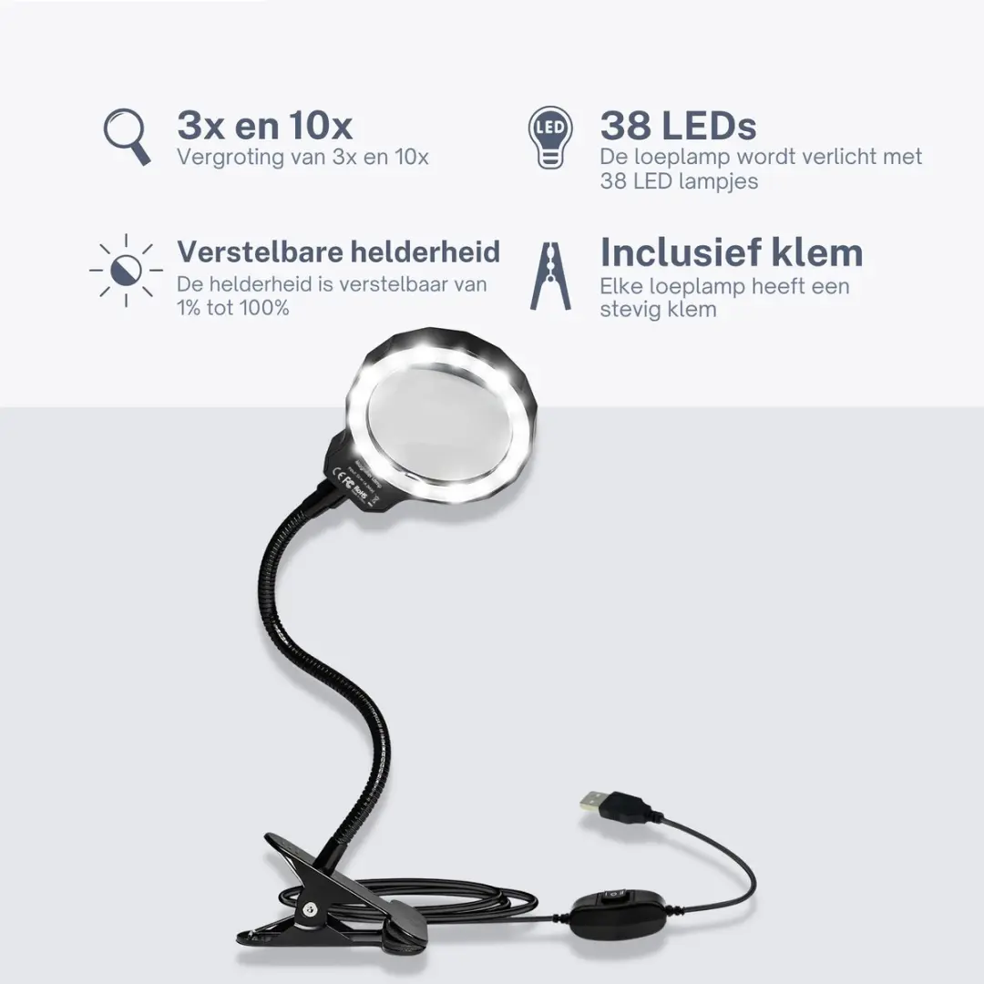 EarKings Loeplamp Vergrootglas 3x/10x met LED - afbeelding 4 van 6