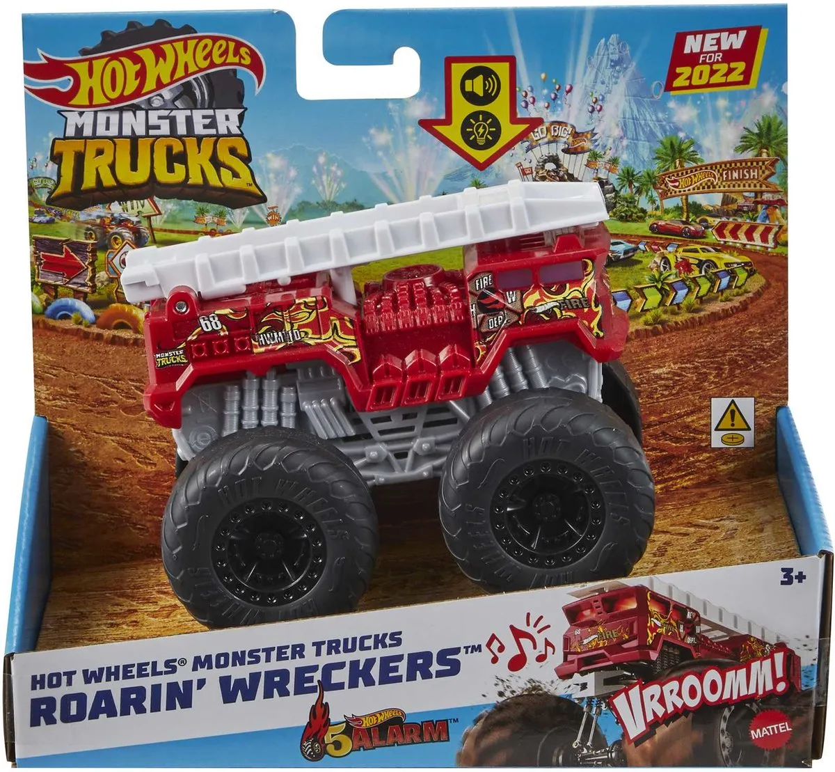 Hot Wheels Monster Truck 5 Alarm 1:43 - Licht & Geluid - Rood