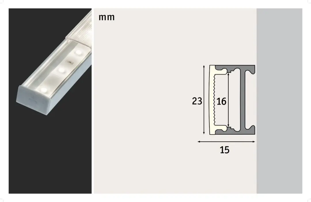 Paulmann 70810 LED Strip Profiel Square - 2m - afbeelding 6 van 6