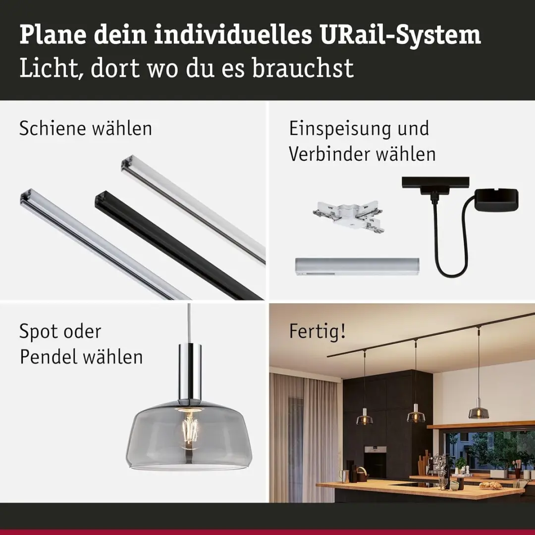 Paulmann Neila 95605 URail Railsysteem - Rookglas - afbeelding 4 van 6