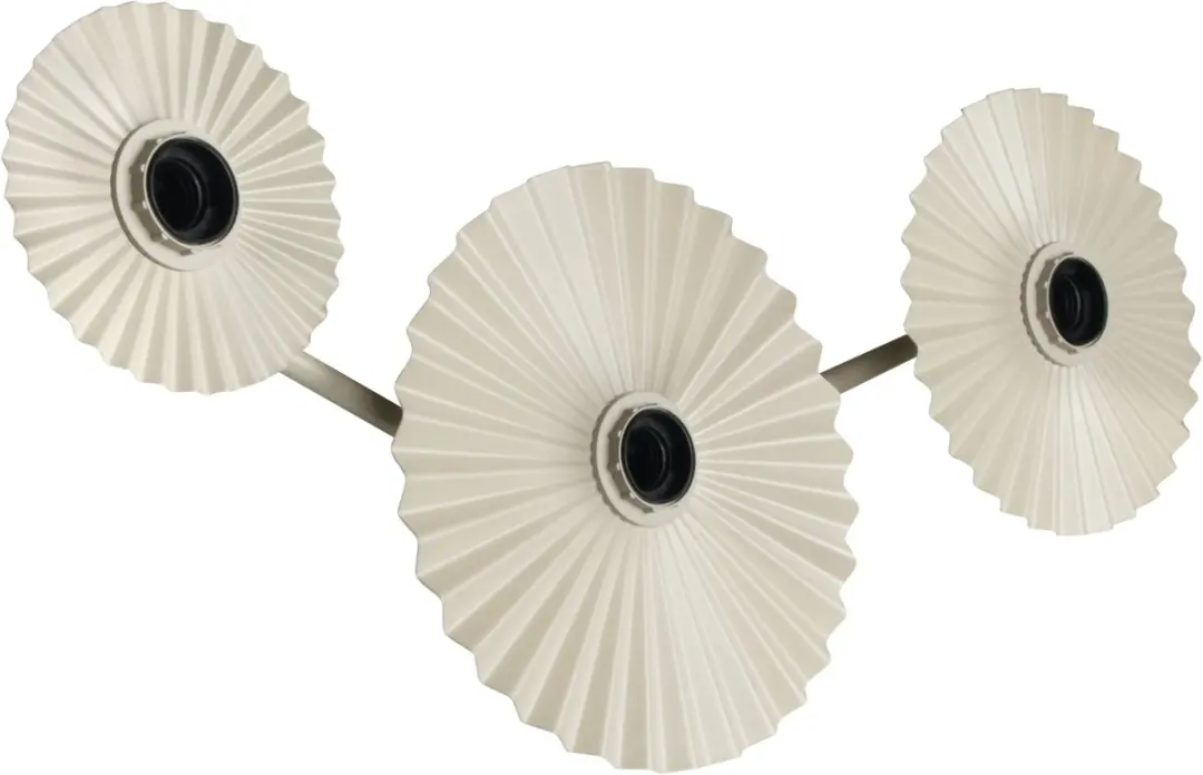 OSRAM DECOR Plisse wandlamp, 3 fittingen, E27, staal, beige, minimalistisch, des