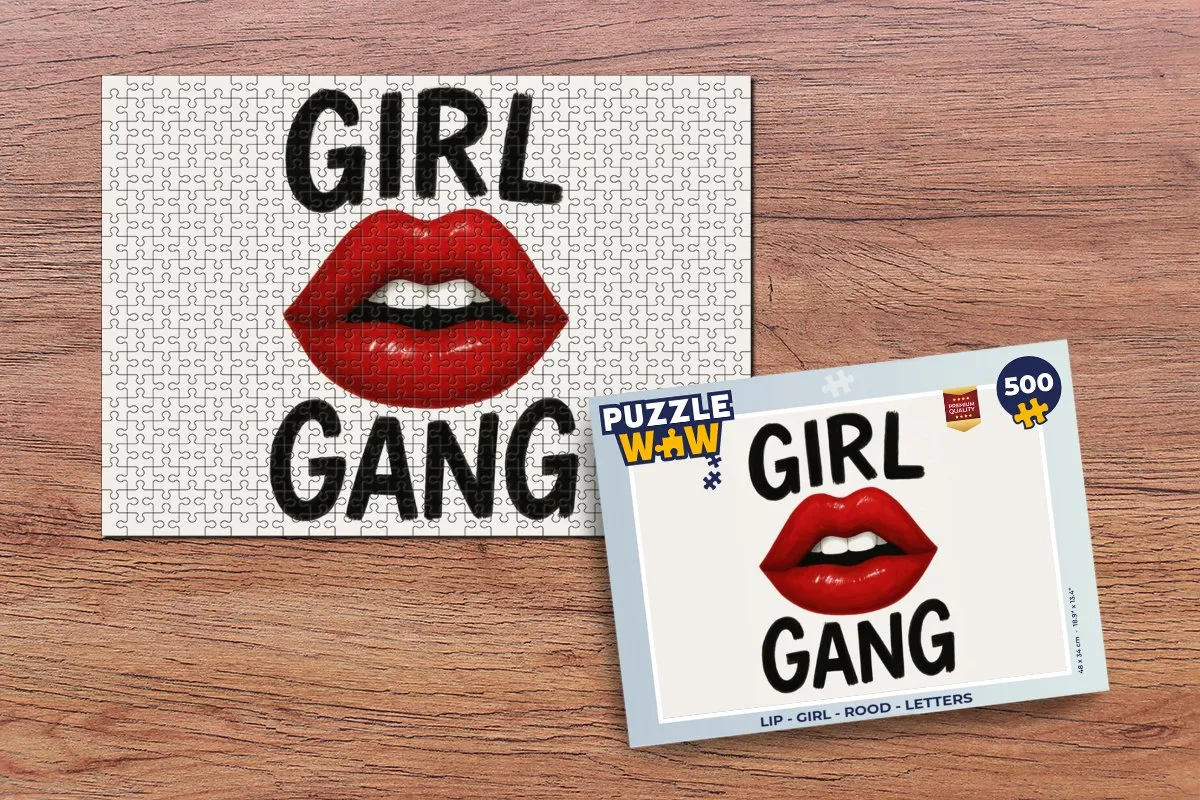 PuzzleWow Lip Girl Legpuzzel 500 Stuks - Rood