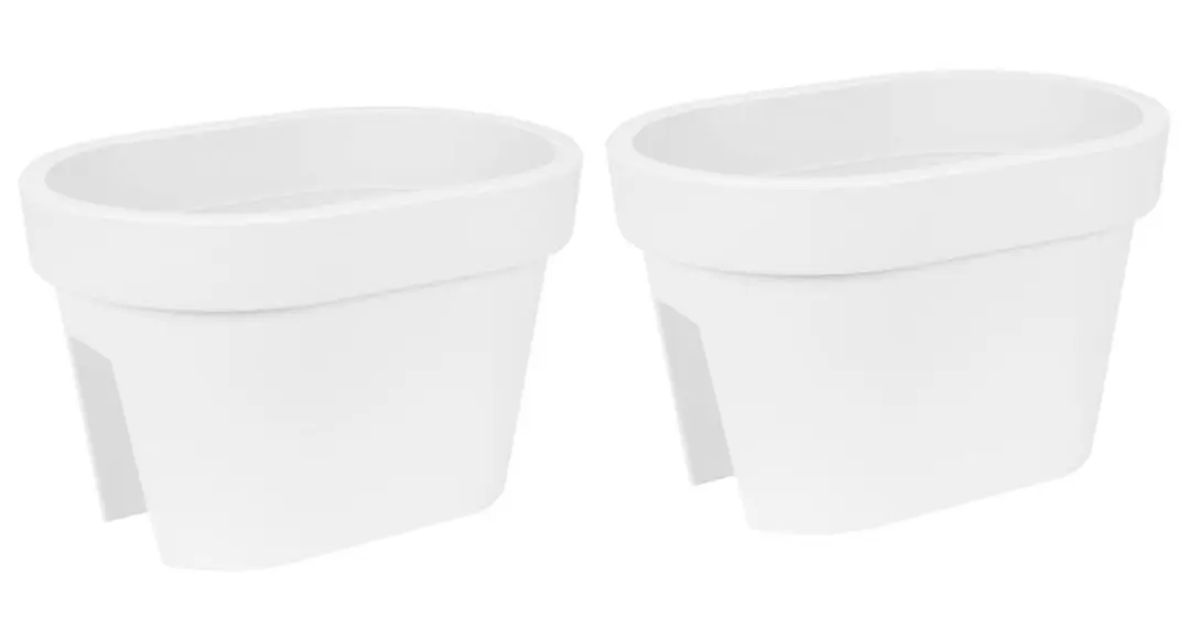 Bloembak Balkonbak Lofly Railing 27x40x25cm WIT Prosperplast / 2 STUKS ! /