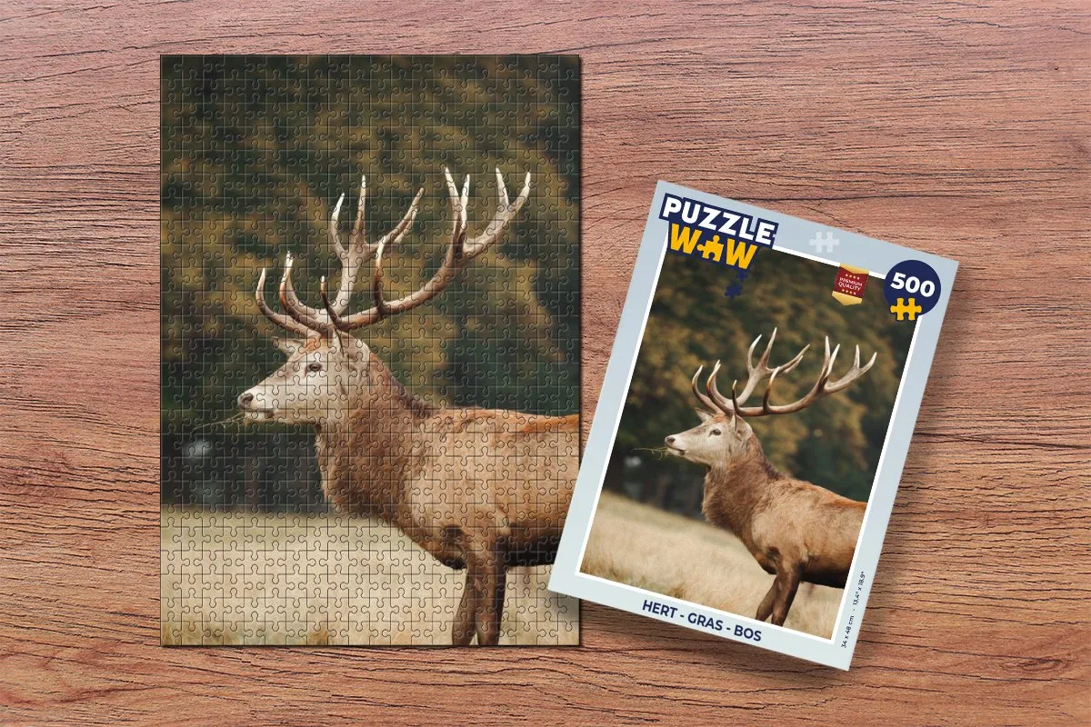 PuzzleWow Hert in het Gras Legpuzzel 500 Stuks - Multicolor