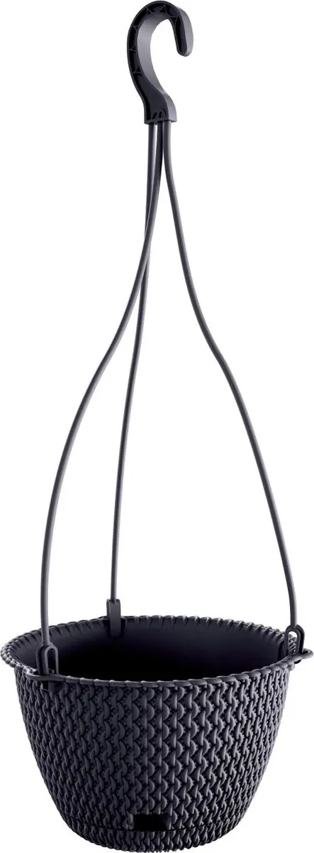 Prosperplats Bloempot Splofy hangend - antraciet - kunststof - 23 cm - plantenpot - 3L