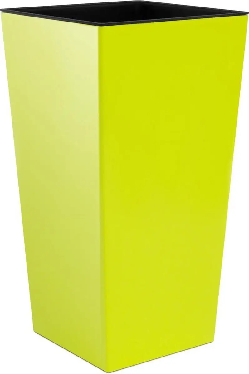 Bloempot Hoog Vierkant Urbi Square Shine 17x17x32,5cm LIME Prosperplast