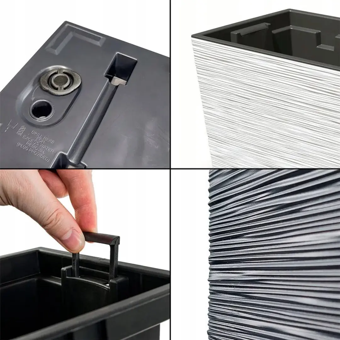 Prosperplast Furu Case Bloembak 40x18x19cm Wit - afbeelding 3 van 6