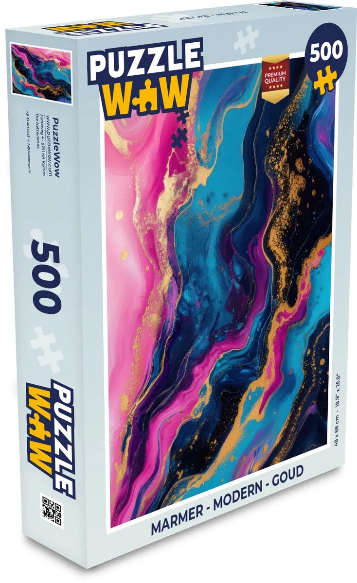 PuzzleWow Marmer Modern Legpuzzel 500 Stuks - Goud