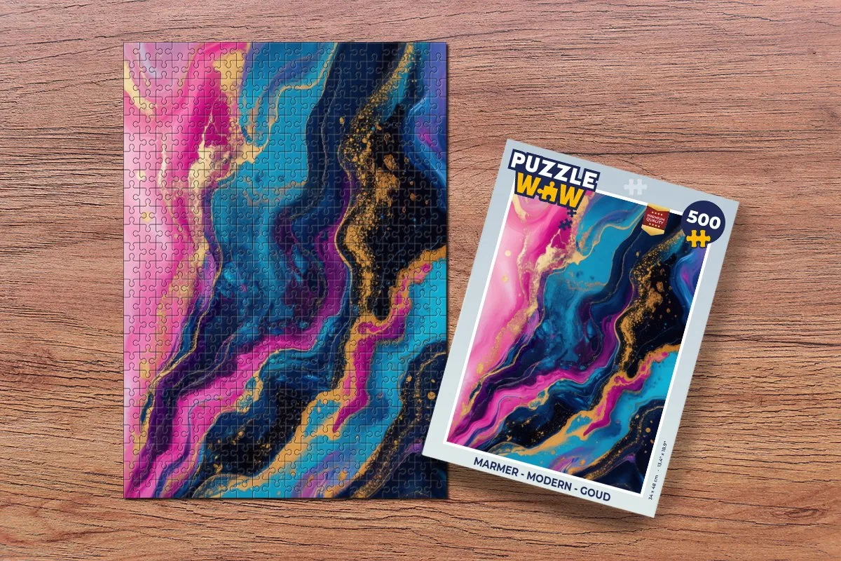 PuzzleWow Marmer Modern Legpuzzel 500 Stuks - Goud