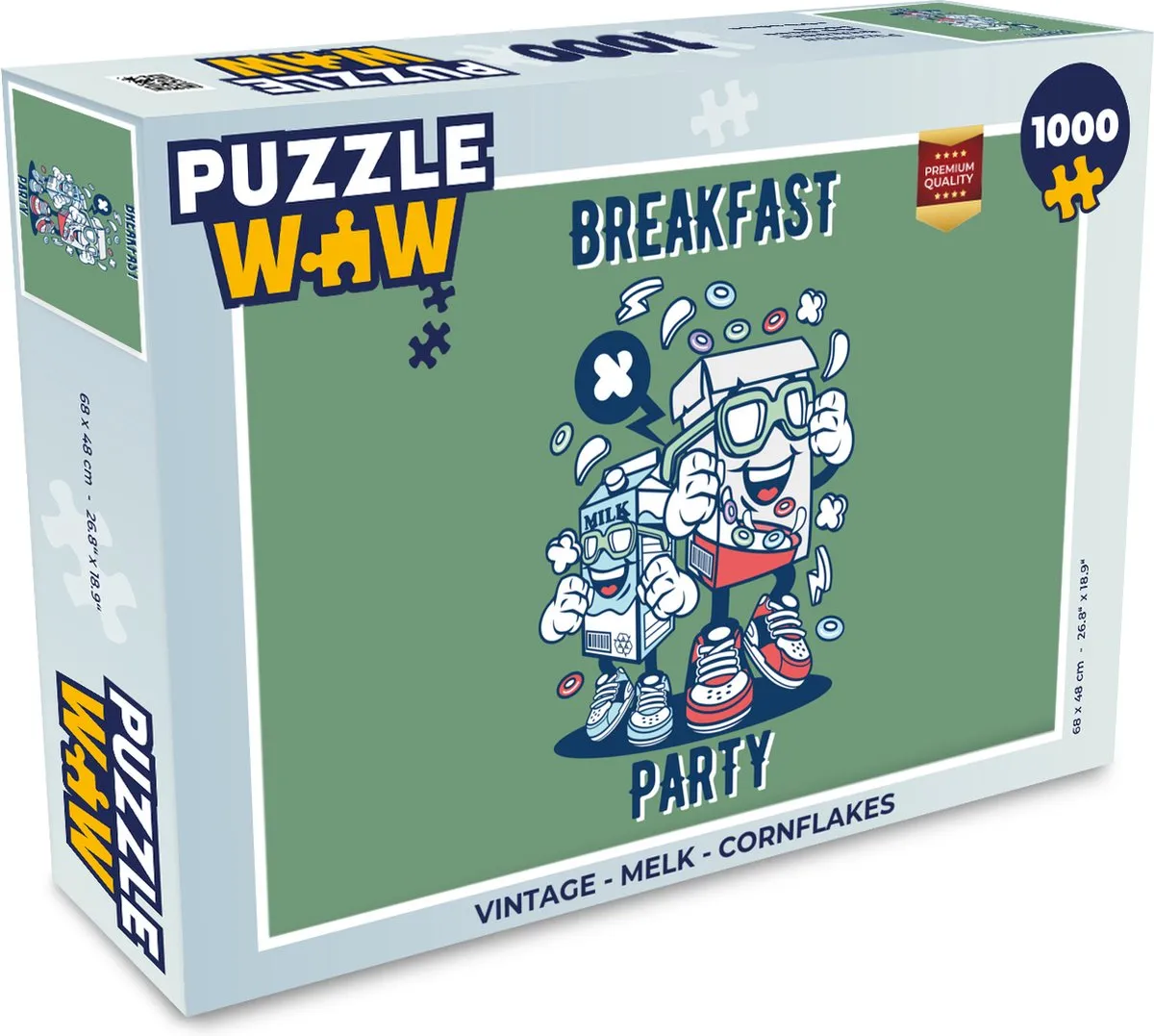 PuzzleWow Vintage Cornflakes Legpuzzel 1000 Stuks - Multicolor