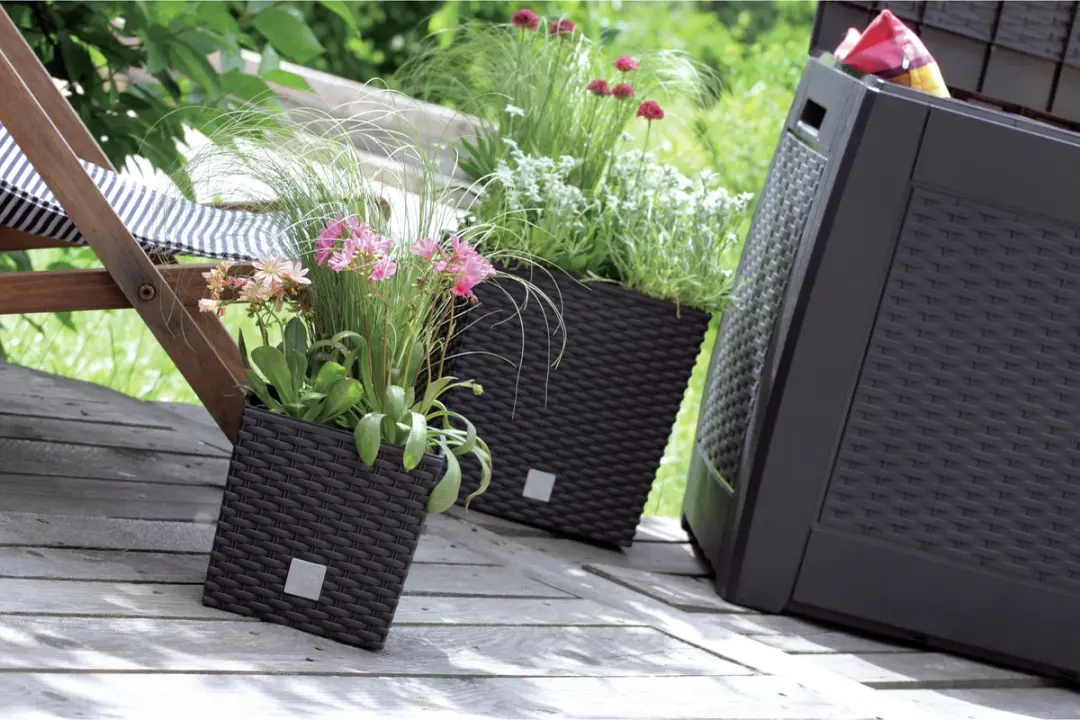 Prosperplast Rato Plantenpot 21L - 32x32x33cm - Antraciet - afbeelding 2 van 6