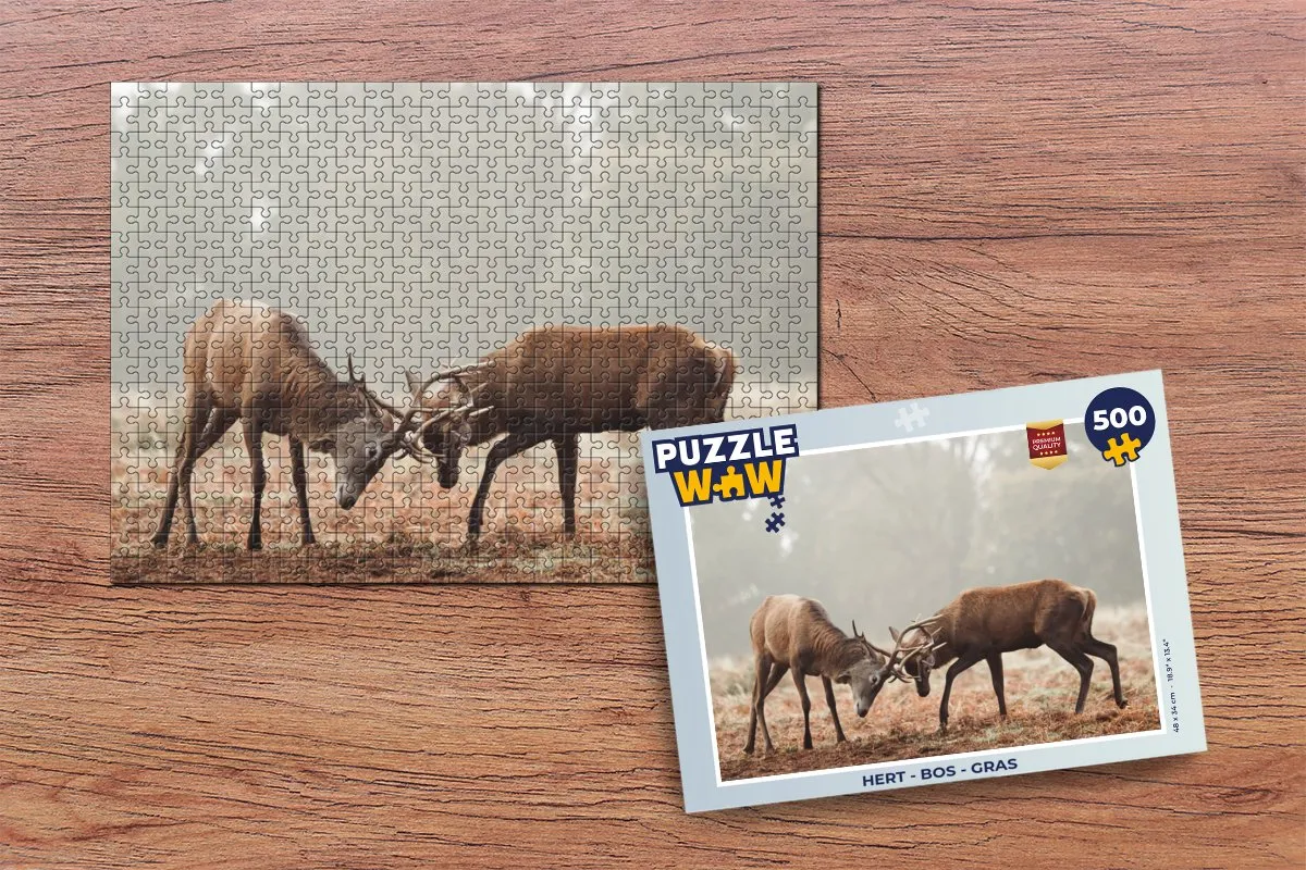 PuzzleWow Hert Bos Gras Legpuzzel 500 Stuks - Multicolor