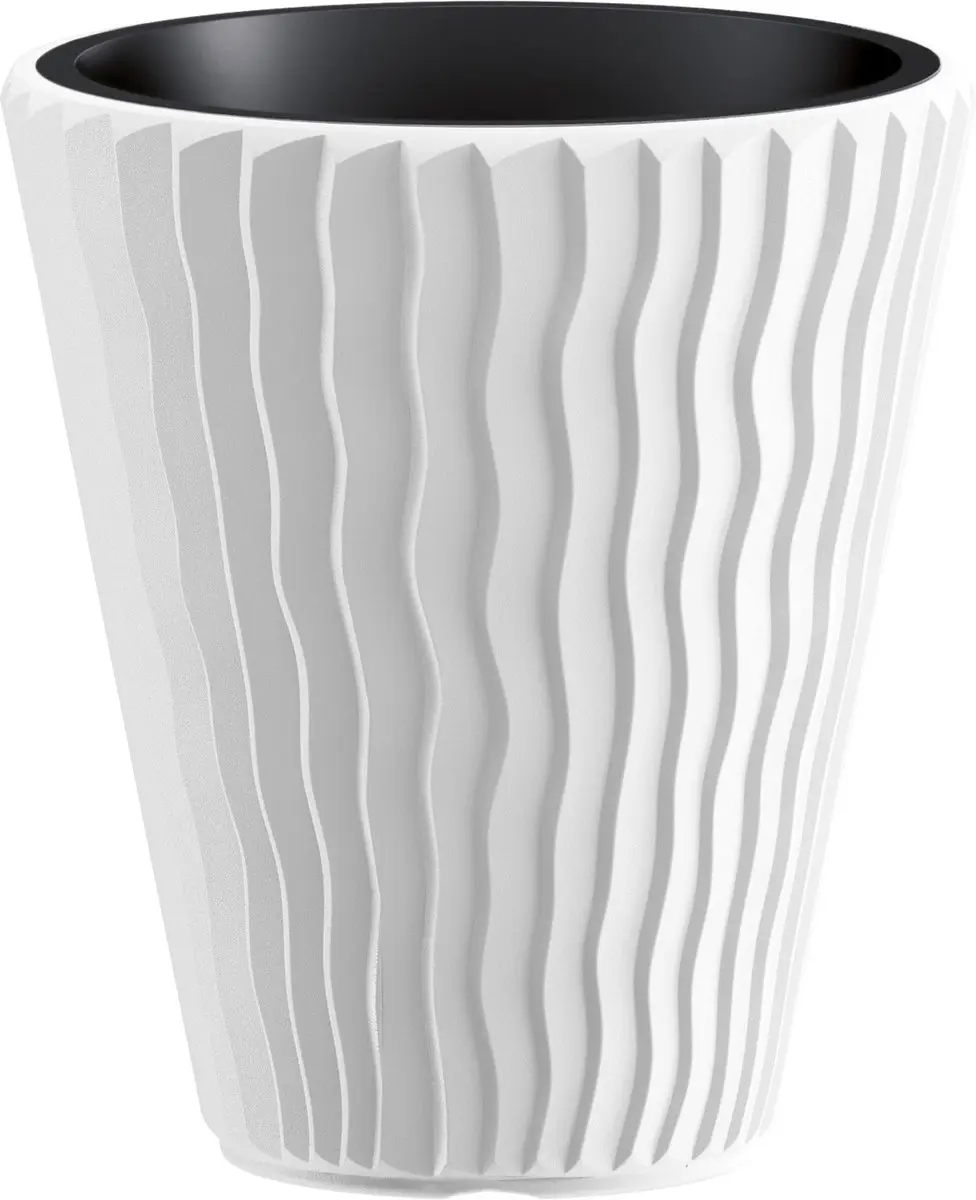 Prosperplast Sandy Waves Bloempot - Wit Ø39 x H43cm