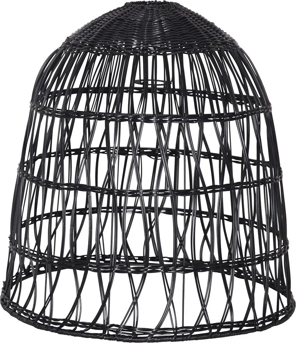 Star Trading lampenkap Knute, rotan, zwart, E27, buiten, 50 cm