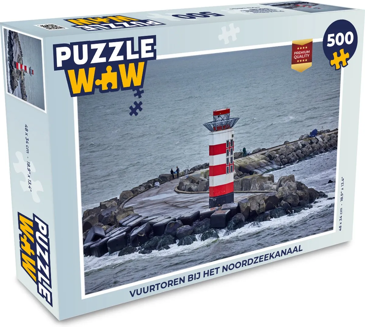 PuzzleWow Vuurtoren bij het Noordzeekanaal Legpuzzel 500 Stuks