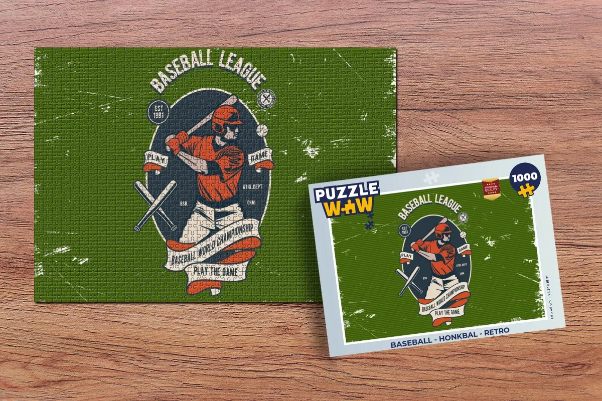 PuzzleWow Baseball Legpuzzel 1000 Stuks - Multicolor
