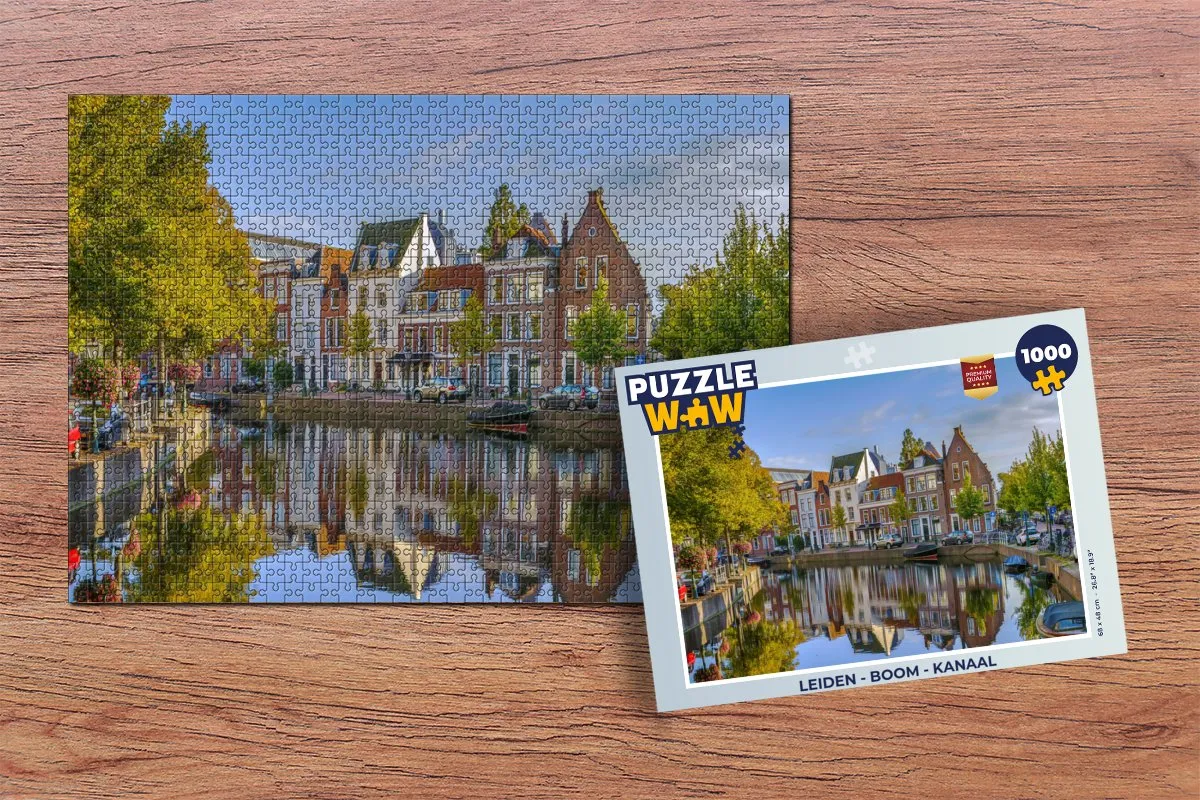 PuzzleWow Leiden Boom Kanaal Legpuzzel 1000 Stuks - Multicolor