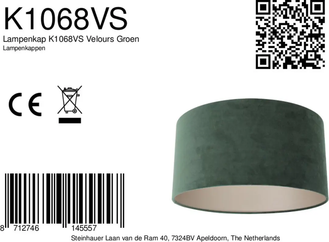 Steinhauer Groene Textiel Lampenkap ⌀40cm E27 - afbeelding 5 van 6