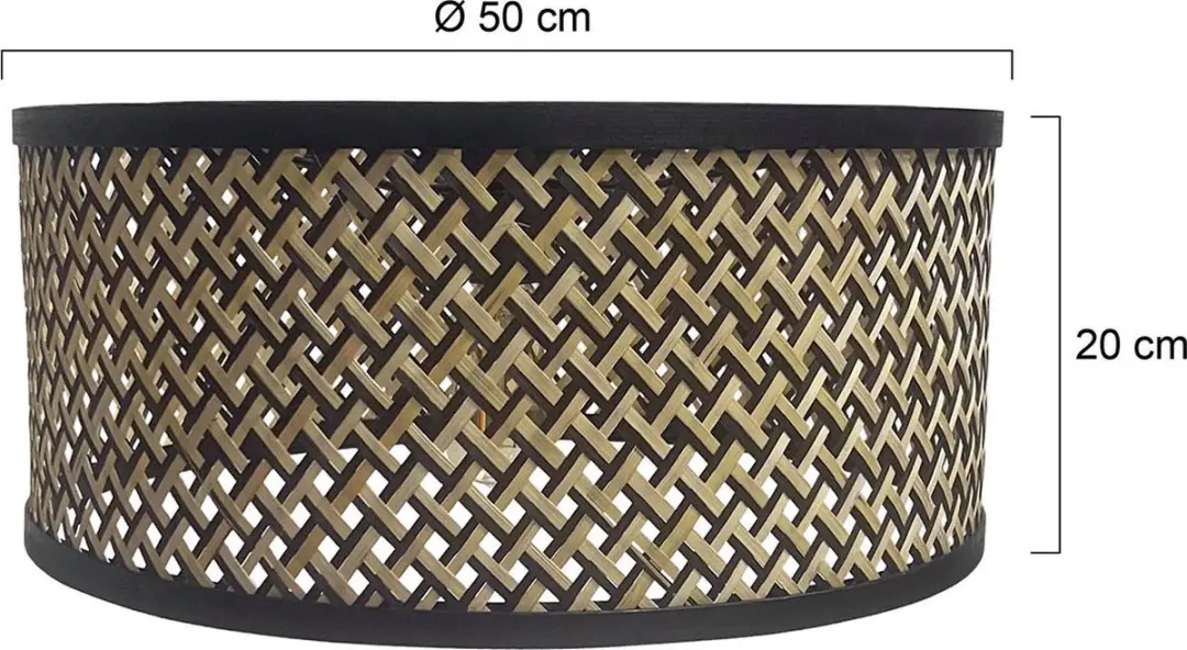 Steinhauer Bamboe Lampenkap Ø50cm E27 - Zwart - afbeelding 5 van 6