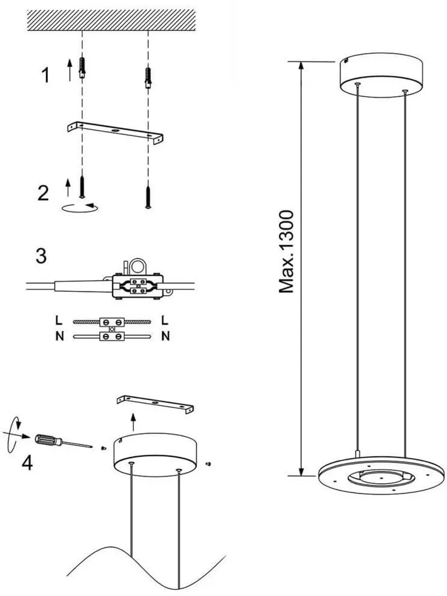 Steinhauer Soleil 4140ZW Hanglamp - 2x30W 2700K Zwart - afbeelding 5 van 6