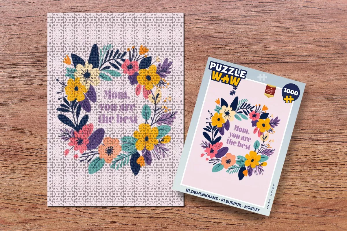 PuzzleWow Bloemenkrans Legpuzzel 1000 Stuks - Moeder
