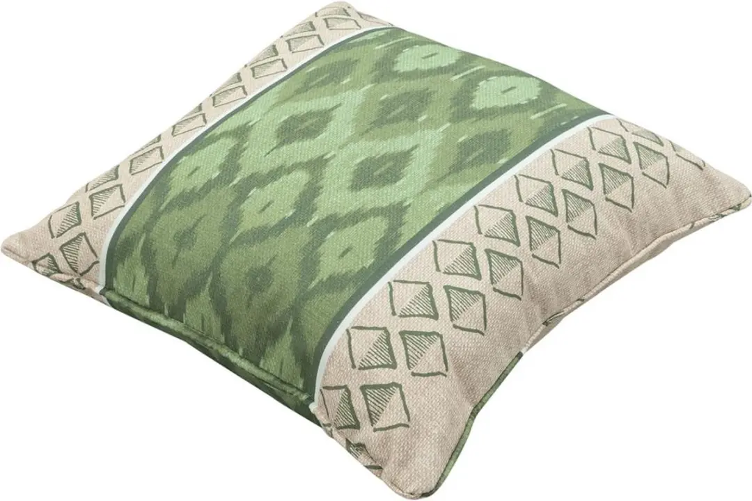Madison Sierkussen 50x50 Piping Ikatin green