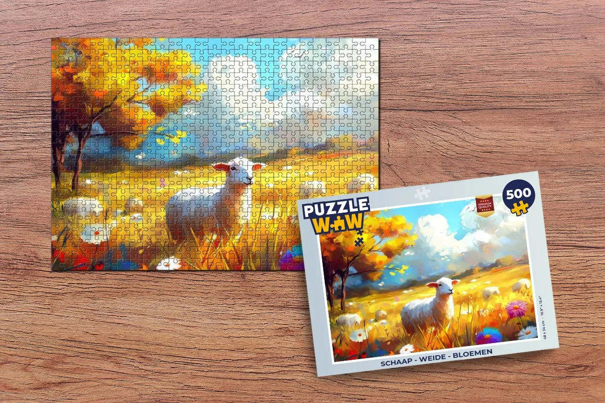 PuzzleWow Schaap - Weide Legpuzzel 500 Stuks