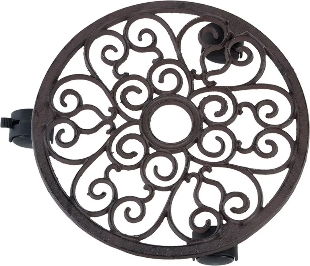 Esschert Design Planttrolley S - Ø29xH7cm - Bruin - afbeelding 2 van 5