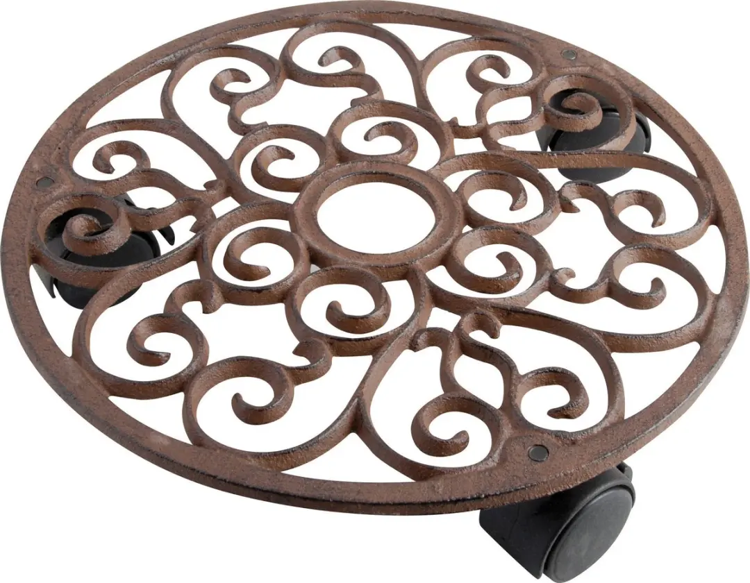 Esschert Design Planttrolley S - Ø29xH7cm - Bruin - afbeelding 3 van 5