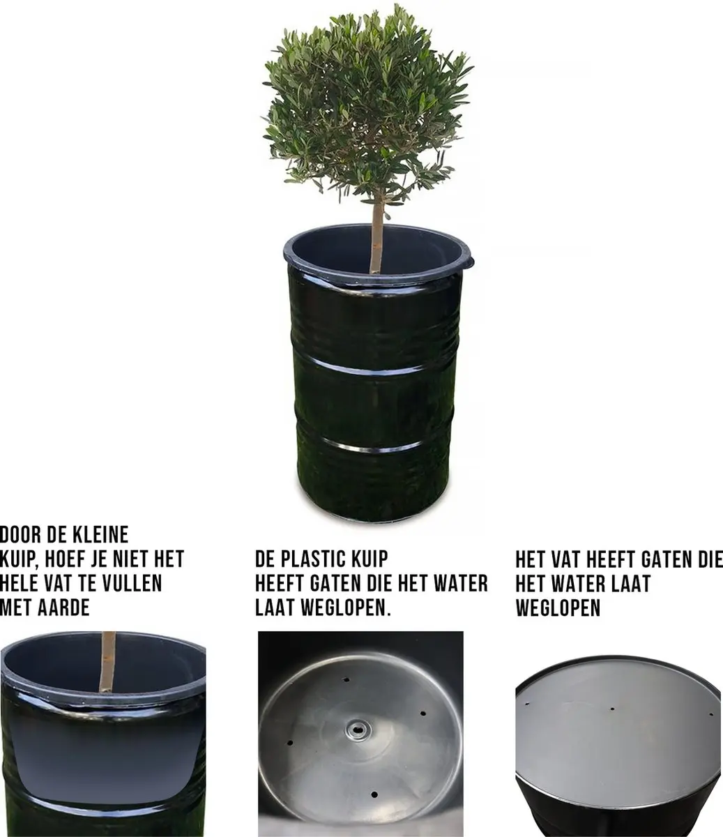 Barrelkings Olievat Plantenbak 200L - Zwart - afbeelding 3 van 6