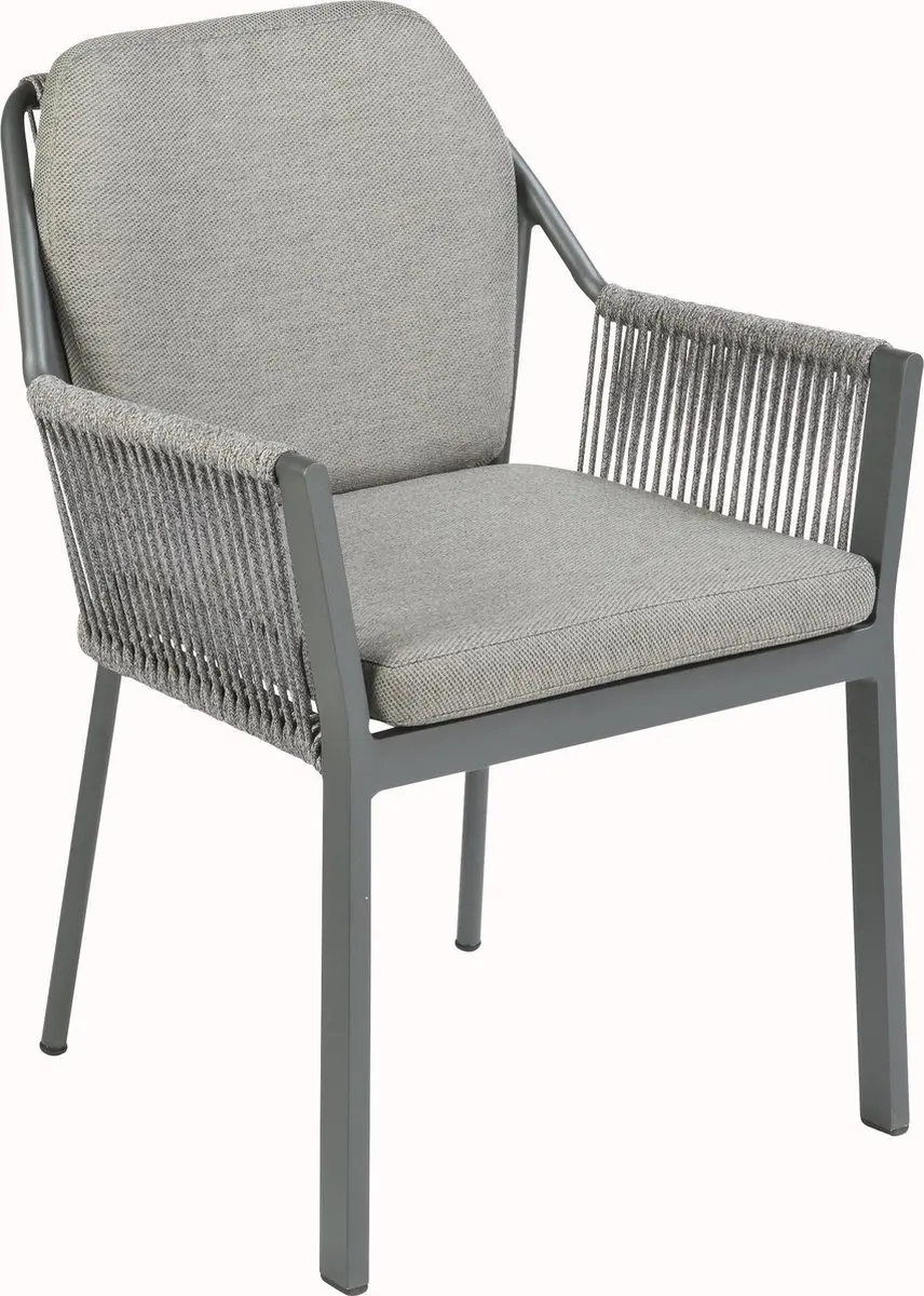 Tierra Outdoor Liv Rope Diningstoel - Charcoal - afbeelding 2 van 6