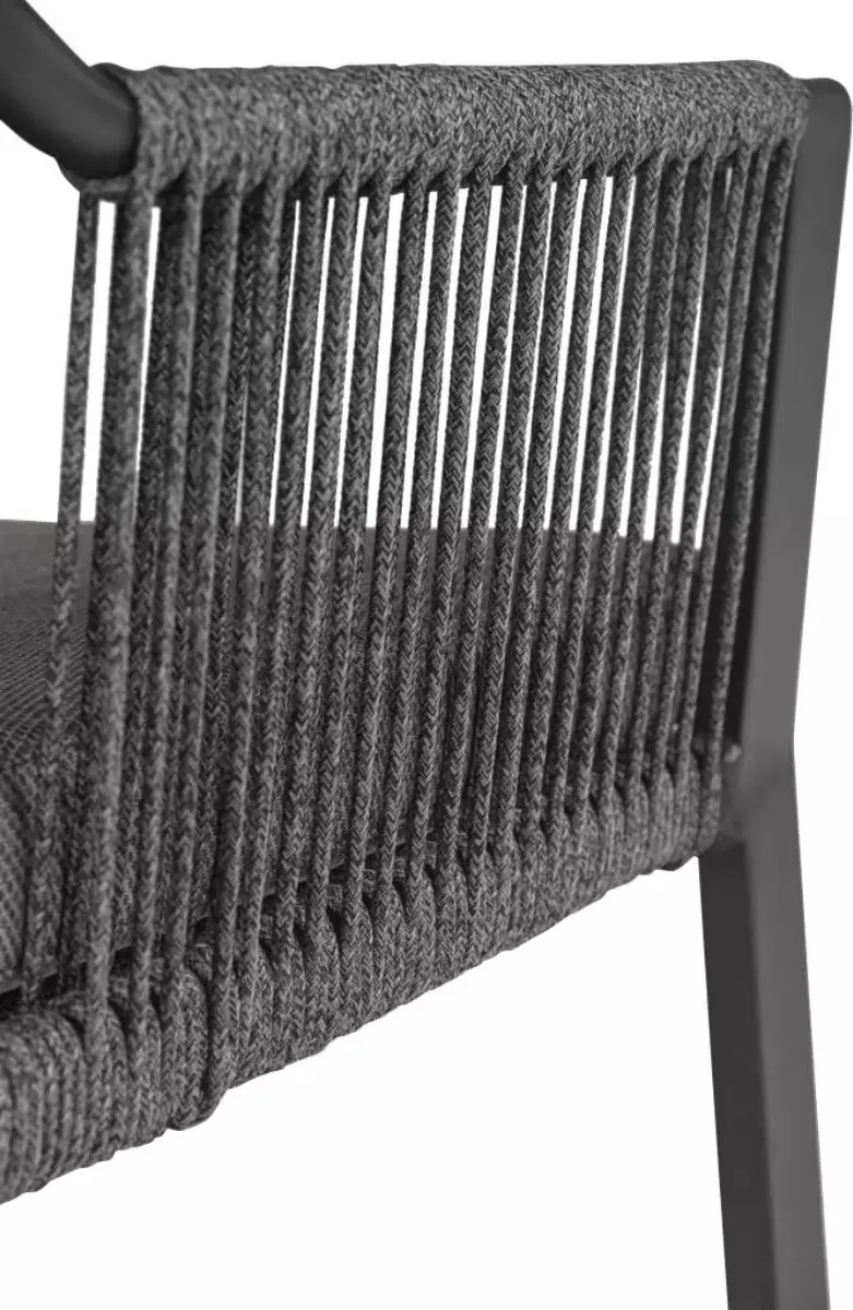 Tierra Outdoor Liv Rope Diningstoel - Charcoal - afbeelding 3 van 6