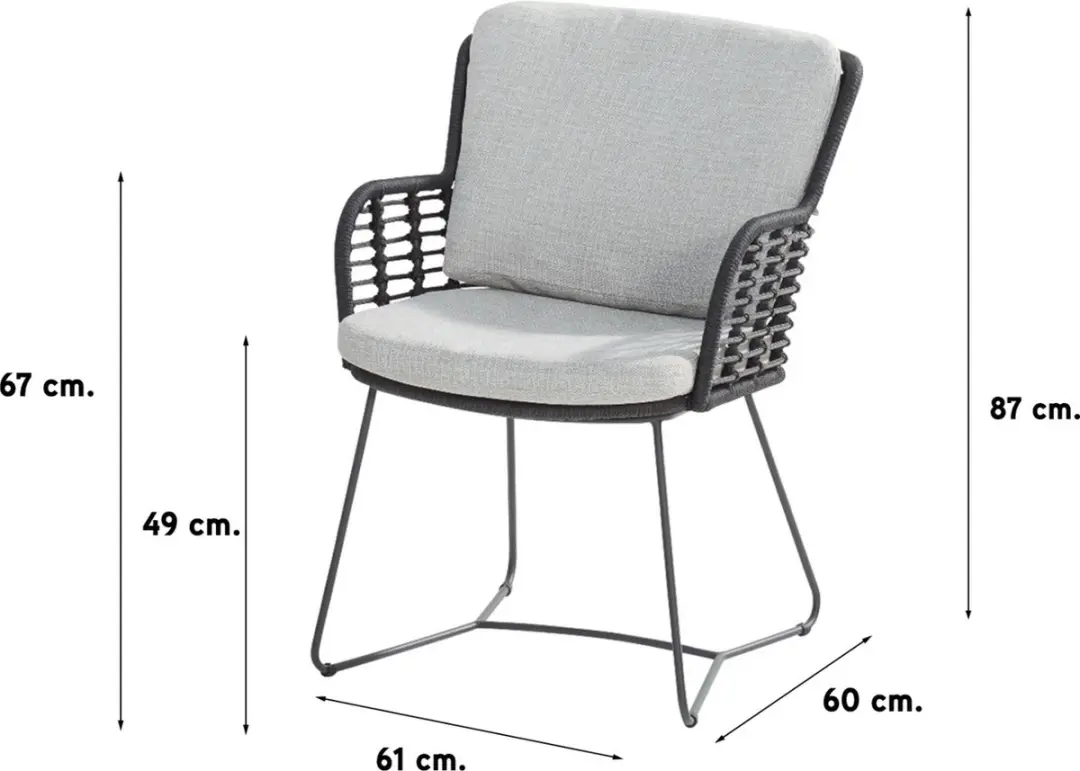 4 Seasons Outdoor Fabrice Tuinstoel - Donker grijs - afbeelding 6 van 6