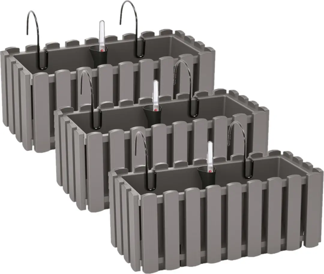 3x stuks fence-look plantenbak/bloembak