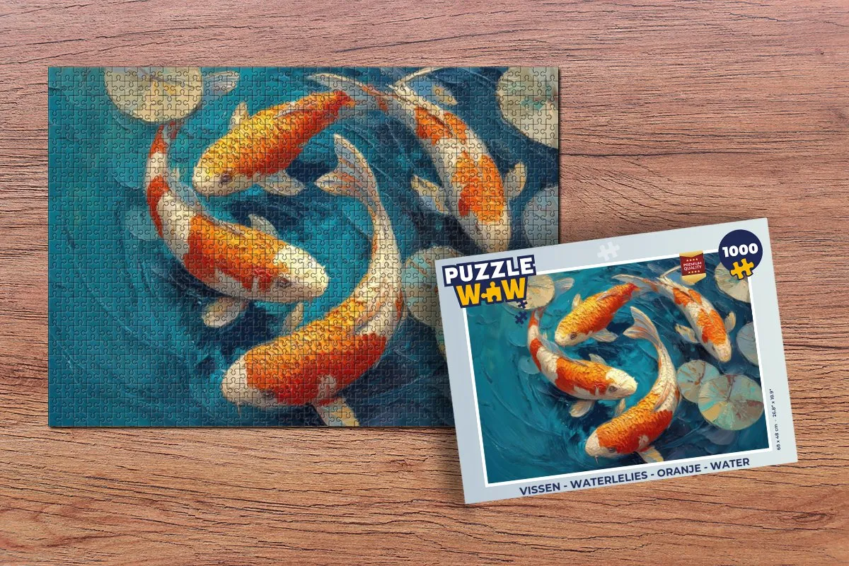 PuzzleWow Waterlelies Legpuzzel 1000 Stuks - Oranje