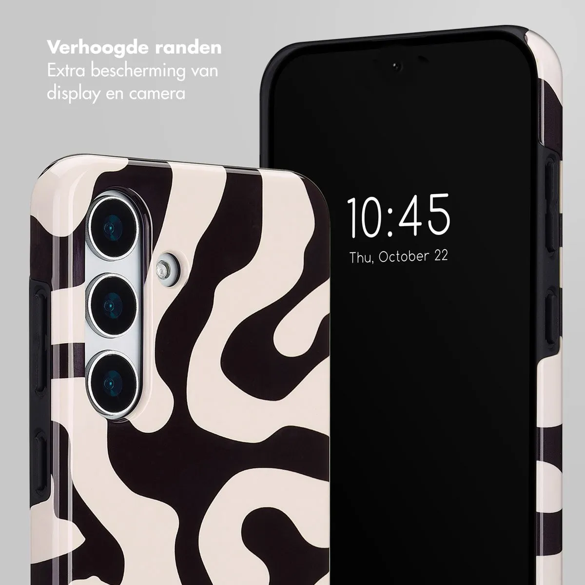 Selencia Hoesje Samsung Galaxy S25 Art Wave Black