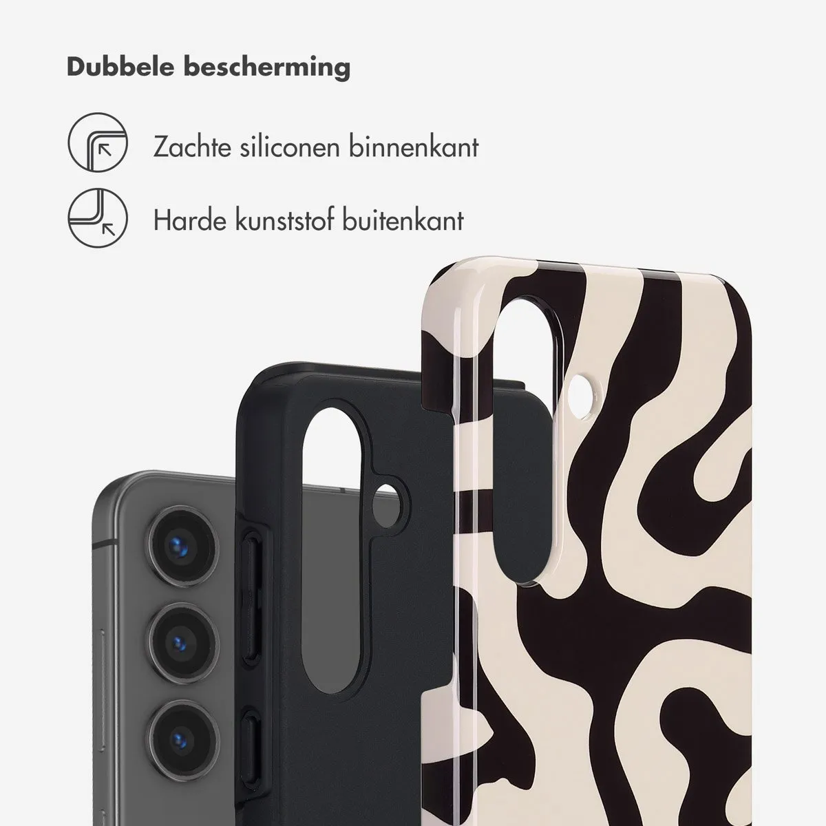 Selencia Hoesje Samsung Galaxy S25 Art Wave Black