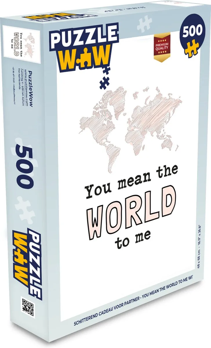 PuzzleWow You Mean The World To Me Legpuzzel 500 Stuks - Multicolor