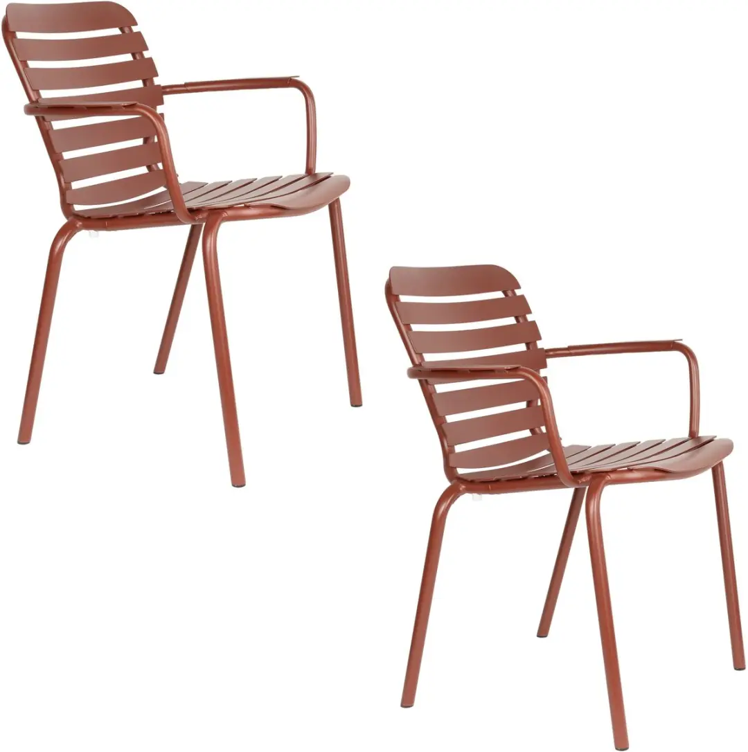 Zuiver Vondel Tuinstoel met Armleuning Rood