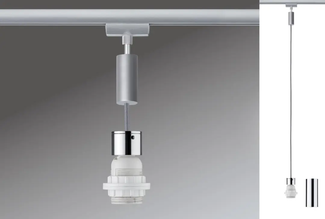 Paulmann 230V-railsysteemlamp E27 20W LED - Chroom - afbeelding 5 van 6
